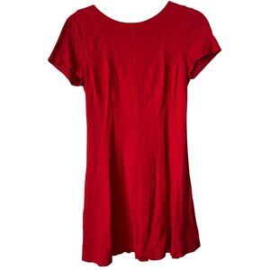 Banana Republic Red Short Sleeve A-Line Dress With Back Zip Closure Size 4